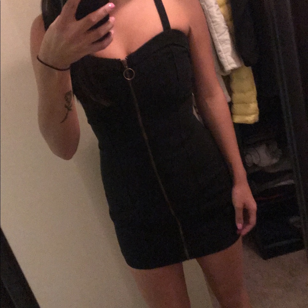 Dark denim zip dress